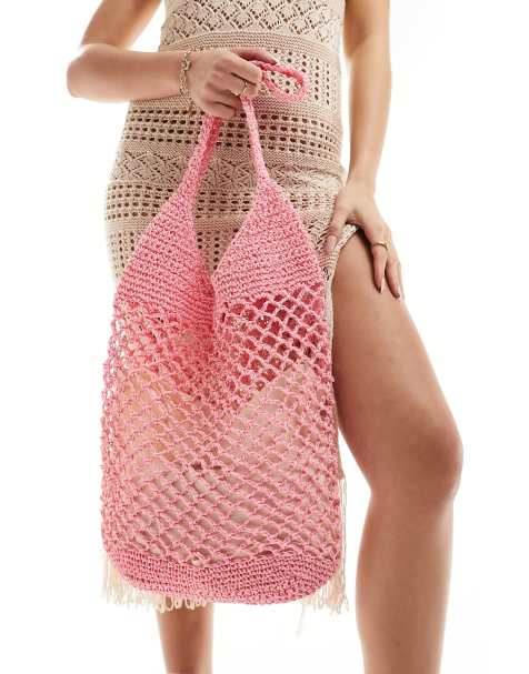 Bolso tote rosa de croché de South Beach - view 1