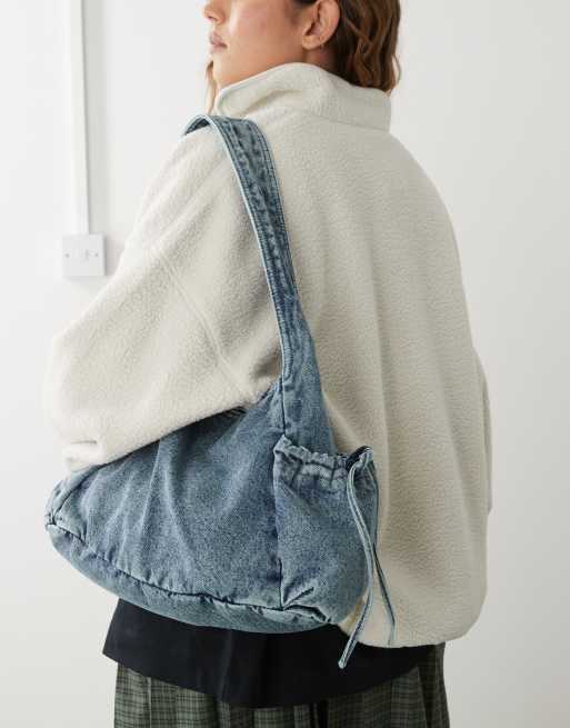 Bolso tote vaquero azul holgado con bolsillos anudados de Monki , 2 de 4