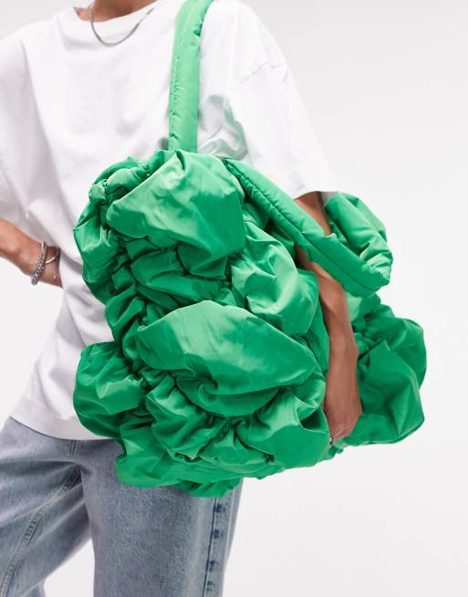 Bolso verde fruncido Tony de Topshop