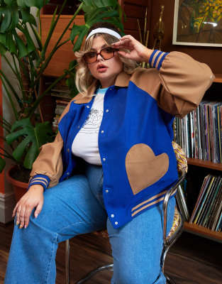 Пальто и куртки Бомбер в университетском стиле oversized Labelrail x Francesca Perks-Разноцветный