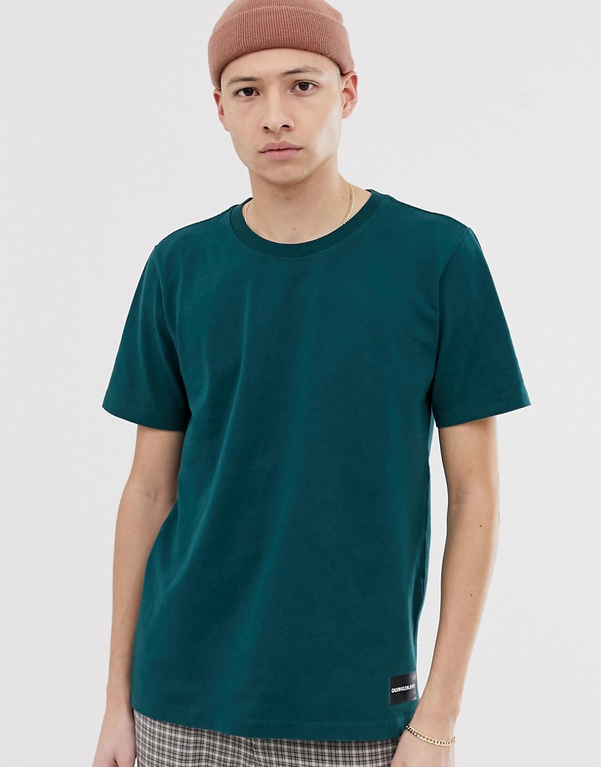 Bomulds-t-shirt i normal pasform fra Calvin Klein Jeans-Grøn