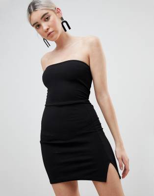 black bandeau dress