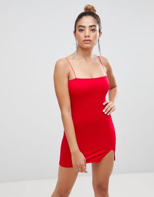 thigh split bodycon dress