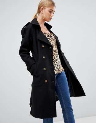 wool look trench coat