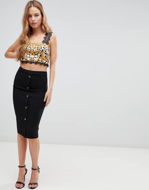 Button down hotsell skirt boohoo