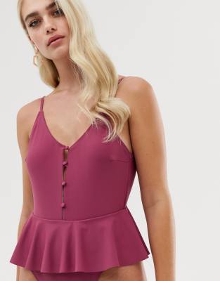 peplum hem swimsuit