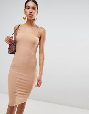 ribbed cami midi dress