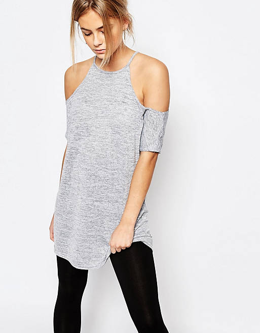 Boohoo Cold Shoulder Knitted Tunic