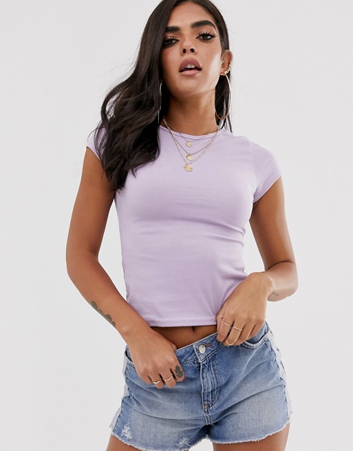 Boohoo crew neck t-shirt in lilac