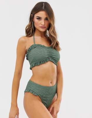 tie front bathing suit top