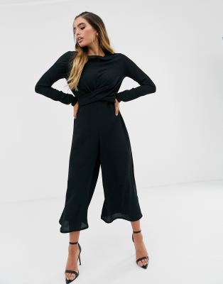 boohoo twist front jumpsuit