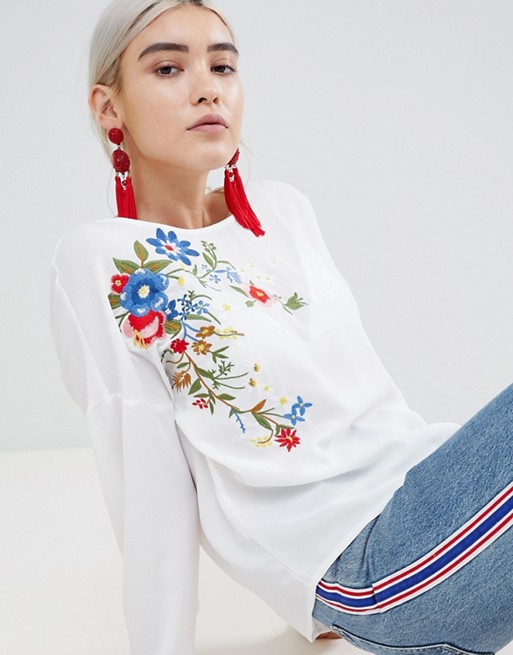 Boohoo Embroidered Blouse