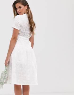 boohoo white midi dress