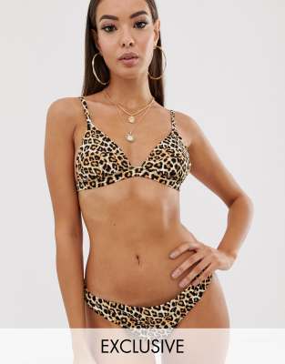 leopard print bikini top