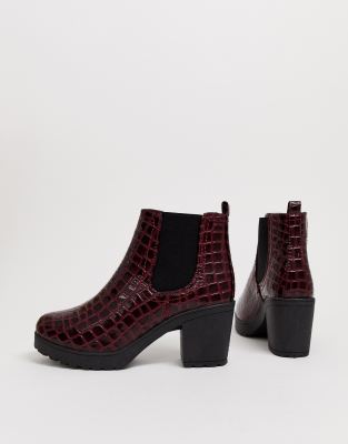 croc patent chelsea boots