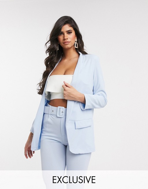Boohoo exclusive co-ord tailored blazer in pale blue