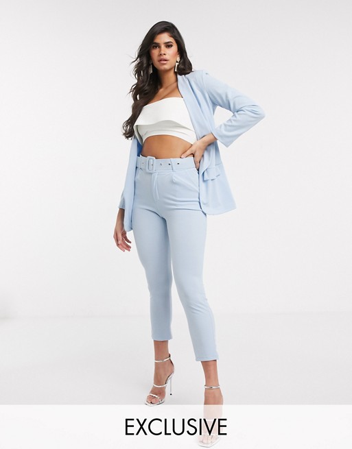 Boohoo exclusive co-ord tailored trouser in pale blue