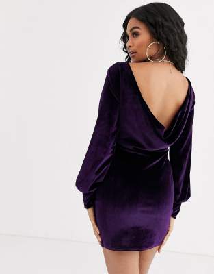 purple velvet dress