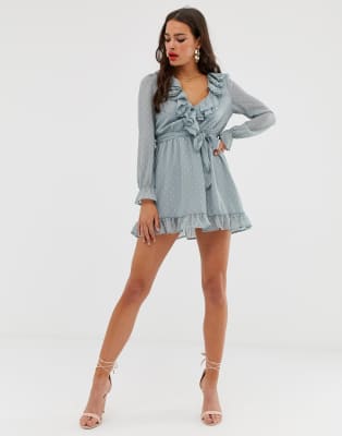 boohoo basic ruffle trim dress