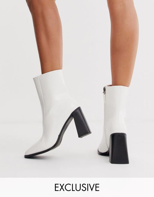 Boohoo shop white booties