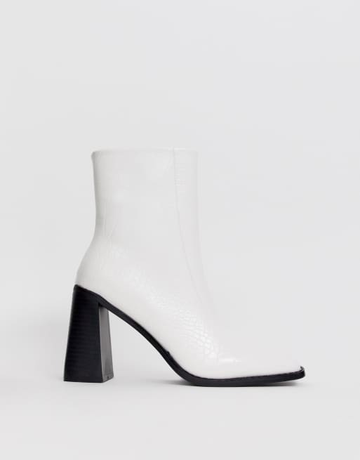 Boohoo white ankle on sale boots