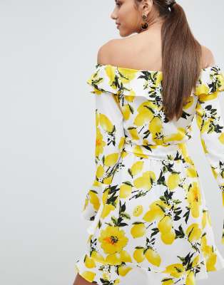 boohoo lemon dress