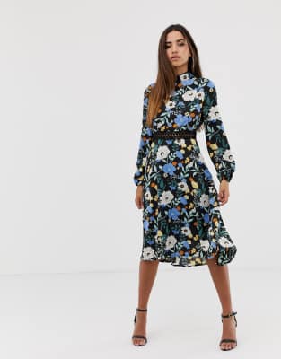 boohoo navy floral dress