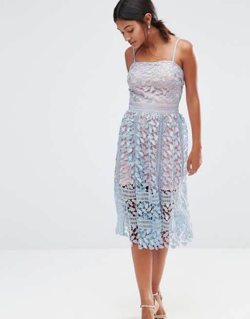 Boohoo lace 2024 midi dress