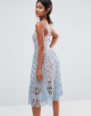 boohoo exclusive lace midi dress