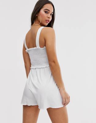 boohoo white playsuit