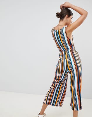 boohoo striped jumpsuit