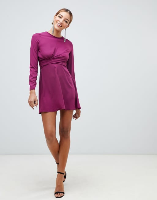 Boohoo twist best sale detail skater dress