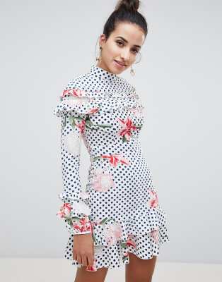 Floral Polka Dot Dress