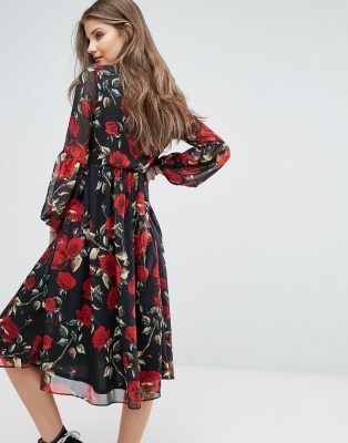 boohoo floral midi dress