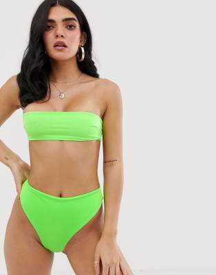 boohoo neon green bikini