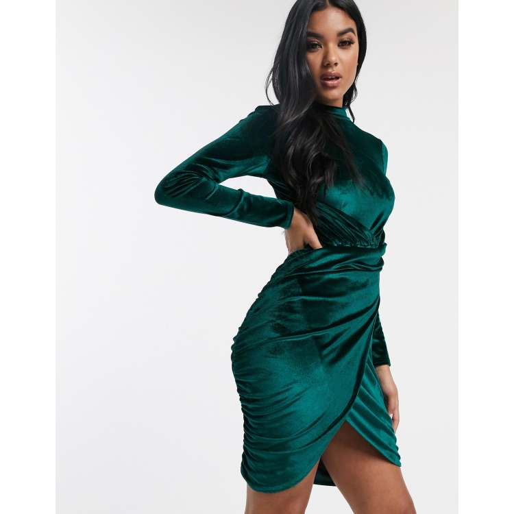 Green 2025 dresses boohoo