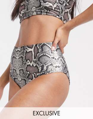 snake print high waisted bikini