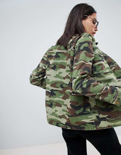 Boohoo camo clearance jacket