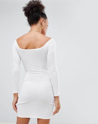 boohoo white wrap dress