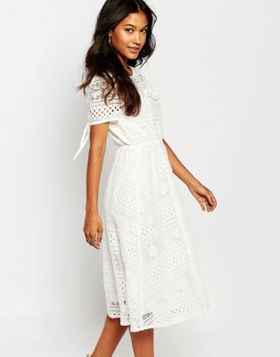 boohoo white lace dress