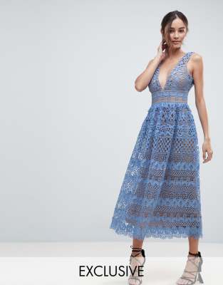 dress midi boohoo lace asos dresses formal exclusive prom cocktail semi