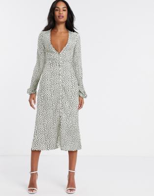 boohoo plus metallic spot wrap midi dress