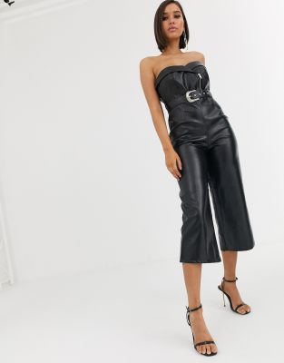 black bandeau culotte jumpsuit