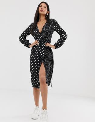 boohoo midi wrap dress