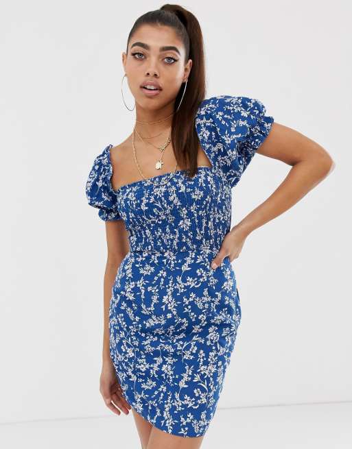 Boohoo blue hot sale floral dress