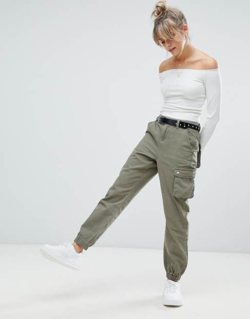 Boohoo Pantalon cargo Kaki