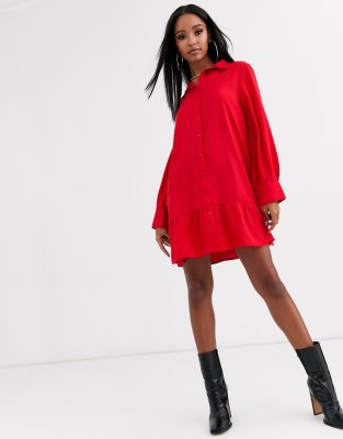 asos peplum shirt dress