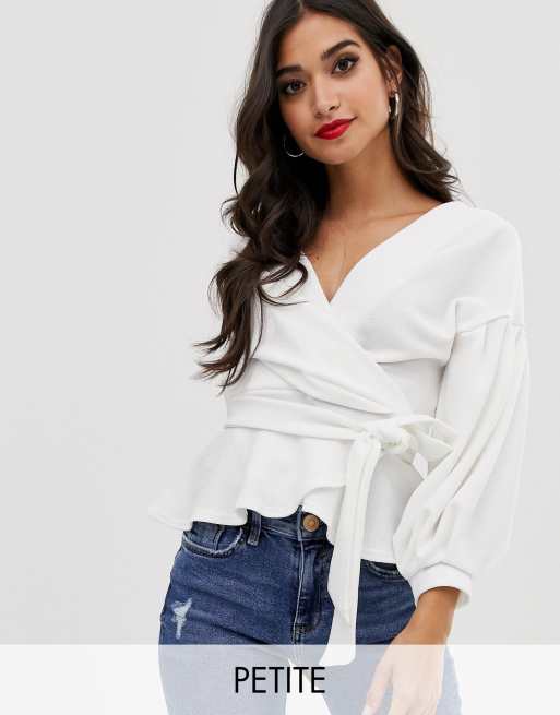 Boohoo wrap outlet tops