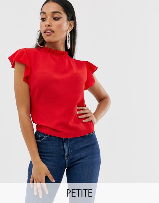 boohoo red blouse