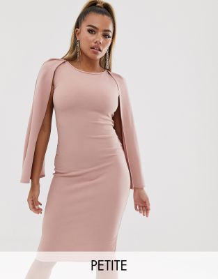 pink cape sleeve dress